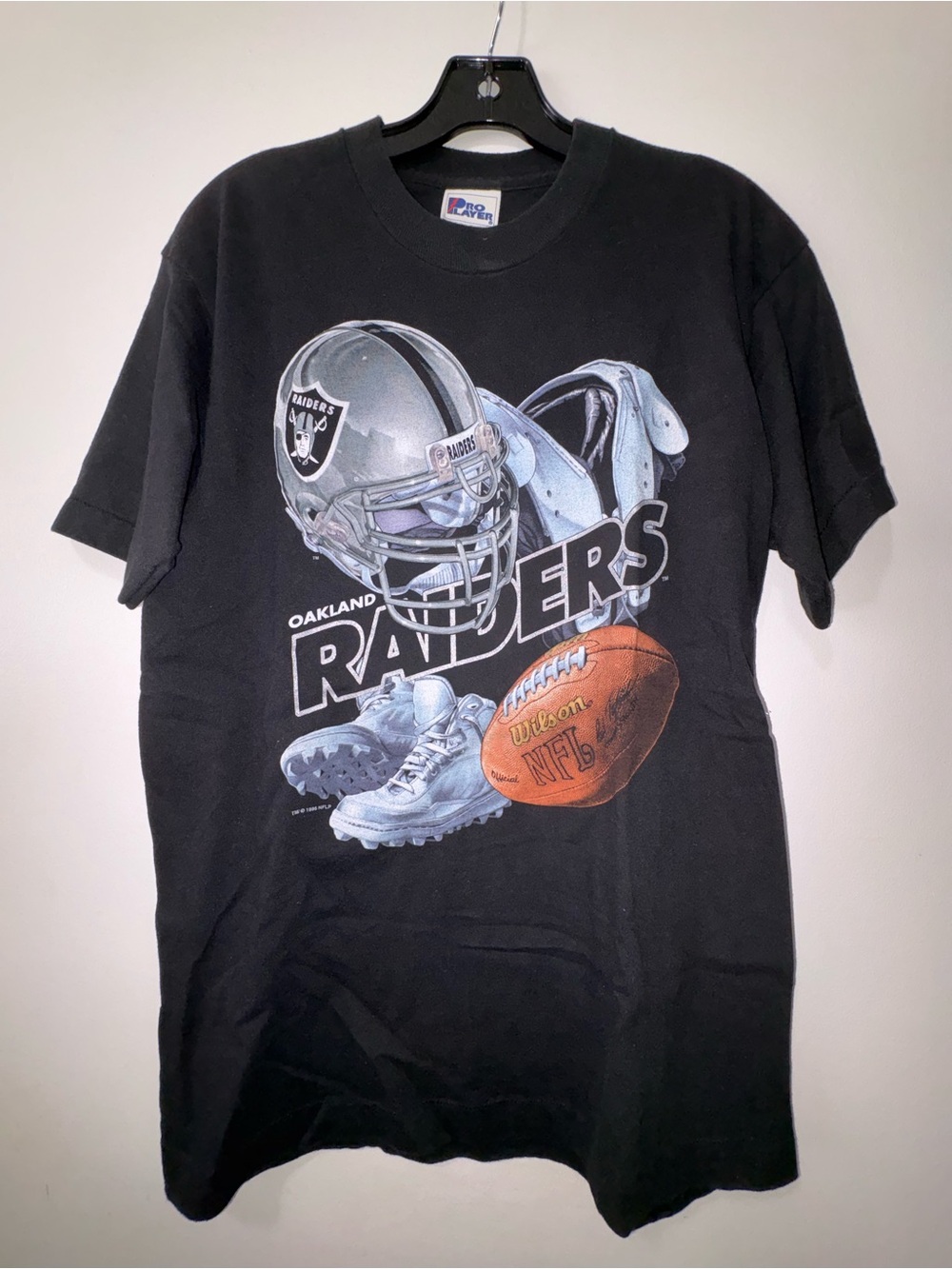 NFL Las Vegas Oakland Raiders Pro Player Vintage T-Shirt Kid's 18/20 NWOT